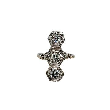 Estate 14k White Gold and Diamond Ring